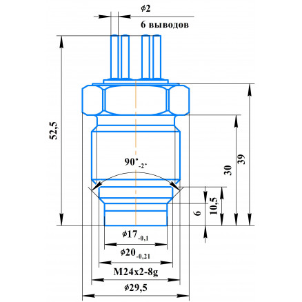 Высокотемпературный тензопреобразователь давления с открытой мембраной серии PF